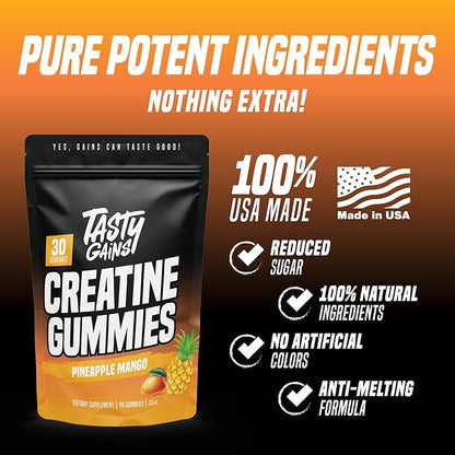 Creatine Gummies - 90g of Creatine Monohydrate - Workout Supplements - Build Muscle & Boost