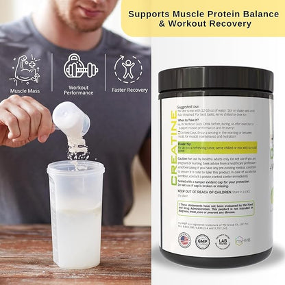 HMB Creatine Leucine Powder - 5g Creatine Monohydrate, 3g HMB Supplement, 3g L-Leucine - Vitamin