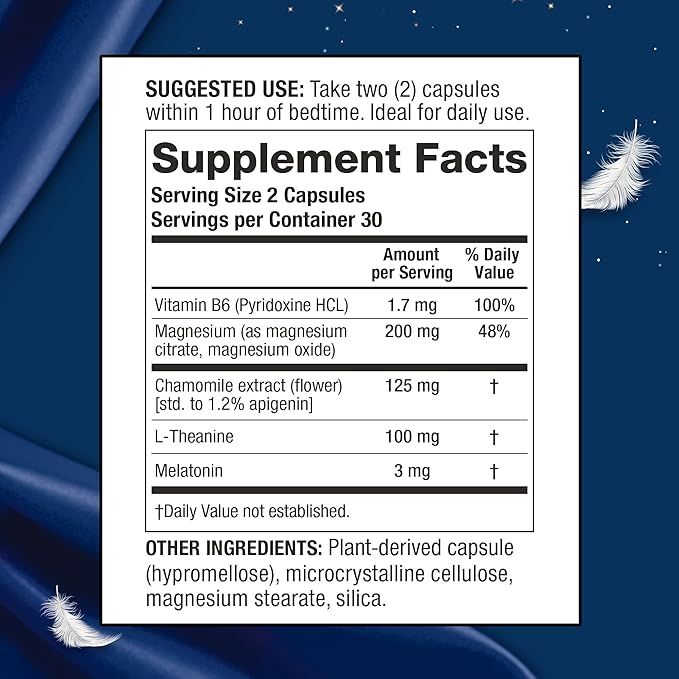 SleepXL Sleep Supplement Non-Habit-Forming Formula - Fall Asleep Faster & Sleep Longer - 5 key