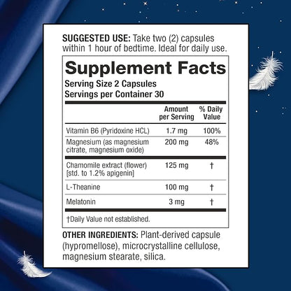 SleepXL Sleep Supplement Non-Habit-Forming Formula - Fall Asleep Faster & Sleep Longer - 5 key
