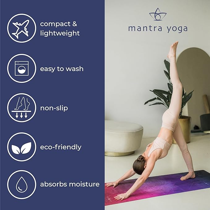 Mantra Yoga Travel PRO 1.5mm - Foldable Fitness & Exercise Mat with Bag | Lightweight, Compact &