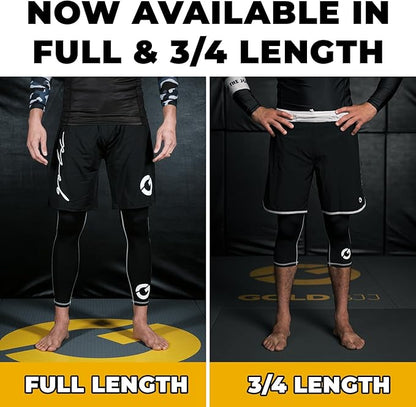 Gold BJJ Jiu Jitsu Spats - Base Layer for Gi and No-Gi Grappling - Martial Arts Pants