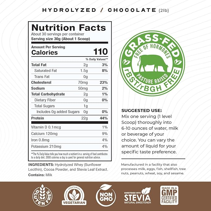 Muscle Feast Hydrolyzed Whey Protein Powder, Grass Fed and All Natural Hormone-Free, Hydro Whey