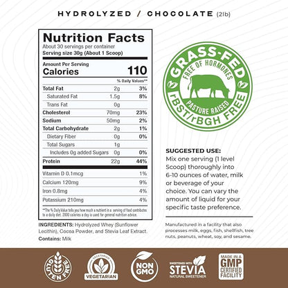 Muscle Feast Hydrolyzed Whey Protein Powder, Grass Fed and All Natural Hormone-Free, Hydro Whey