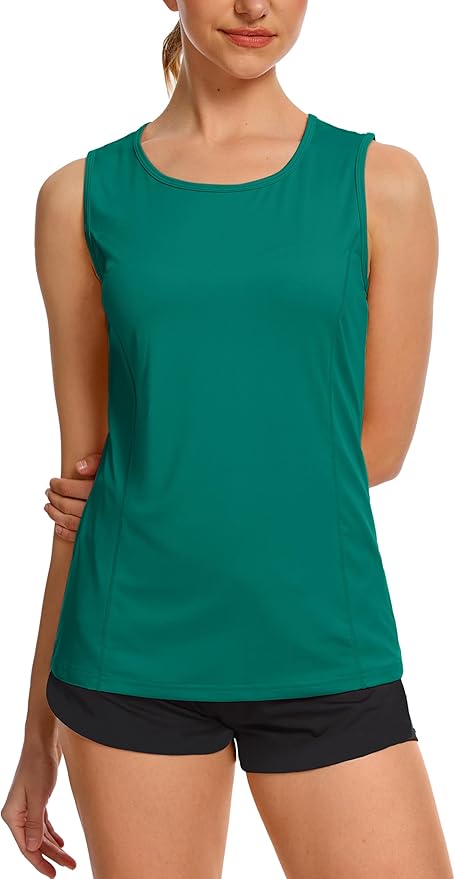 TACVASEN Women's UPF 80+ Workout Tank Top Sleeveless Quick Dry Sun Protection Hiking Athletic Gym