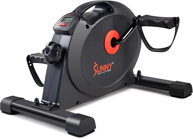 Sunny Health & Fitness Smart Under-Desk Bike Exerciser, Low-Impact Cardio Cycling Equipment for