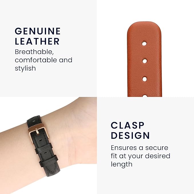kwmobile Real Leather Watch Strap Compatible with Garmin Lily Sport - Fitness Tracker Replacement