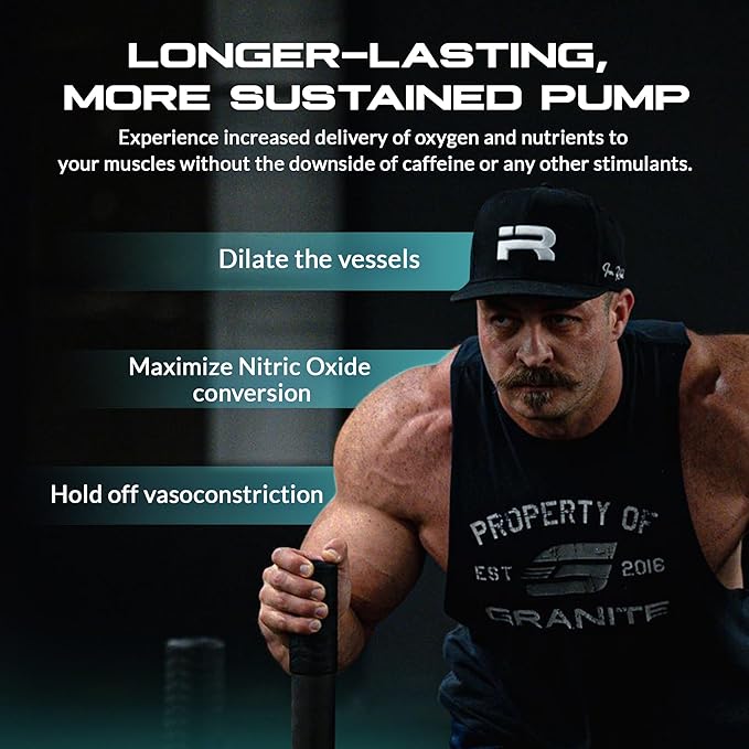Granite Nutrition Vaso Blast Stim-Free Pre Workout - Non-Stim Nitric Oxide Support for Pump