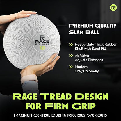 Slam Ball,10, 15, 20lb Medicine Balls, Tread Texture For Firm Grip, Full Body Workout Dynamic