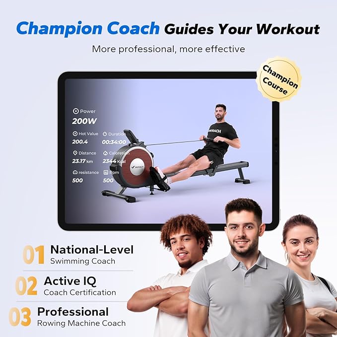 MERACH Rowing Machines for Home, Magnetic Rowing Machine with 16 Levels, Rower Machine of Quiet