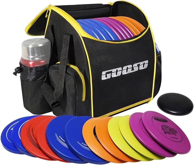 Disc Golf Set with Bag - 12 PCS Flying Disc Golf Discs for Beginner with Putter, Midrange, Driver |