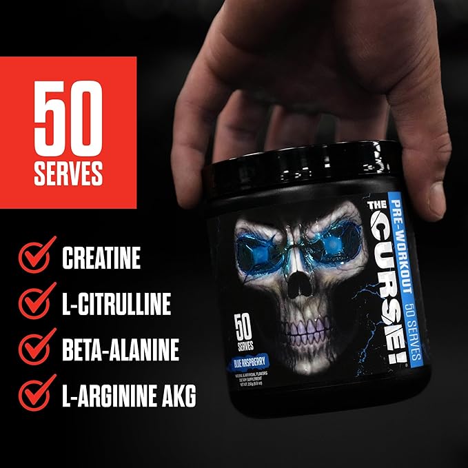 JNX SPORTS The Curse! Pre Workout Powder for Men & Women, Caffeine, Beta-Alanine, Creatine