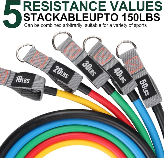 Resistance Bands with Handles, Single Resistance Bands, Exercise Bands with Handles, for Resistance