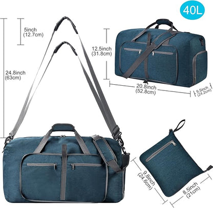 Felipe Varela Duffle Bag with Shoes Compartment and Adjustable Strap,Foldable Travel Duffel Bags