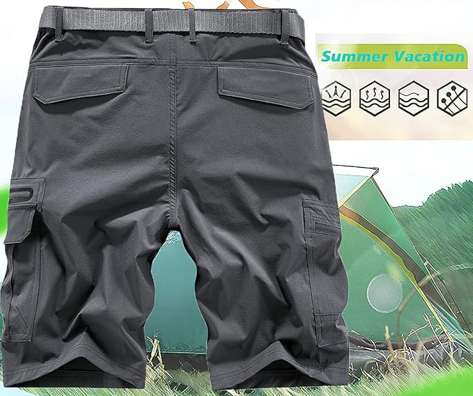 Quick Dry Hiking Shorts Men's Cargo Casual Outdoor 4-Way Stretchy Lightweight Summer Short with
