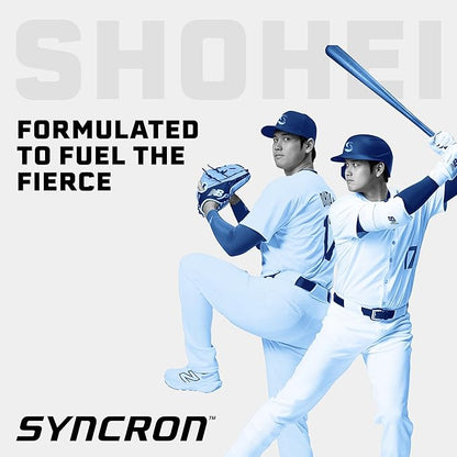 Syncron Pre Workout Sports Drink Endorsed by Shohei Ohtani, Aluminum Bottled, Sugar Free Energy