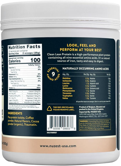 Nuzest - Pea Protein Powder - Clean Lean Protein, Premium Vegan Plant Based Protein Powder, Dairy