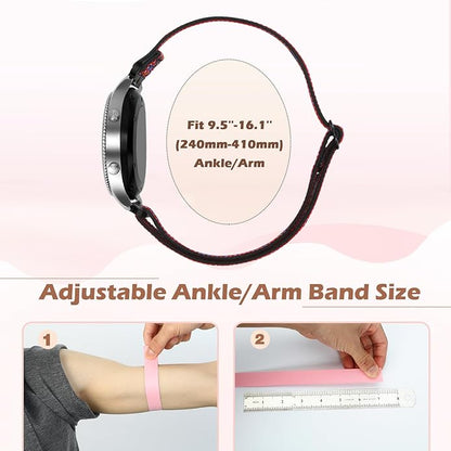 2 Pack Elastic Ankle/Arm Watch Bands Compatible with Garmin Venu 3/Venu 2/Vivoactive 4, Garmin