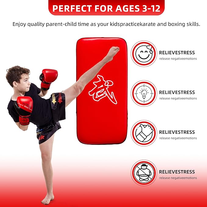 3-in-1 Boxing Pads and Kick Punching Mitts Set, Leather Hand Target Focus Pads, MMA Muay Thai Pads
