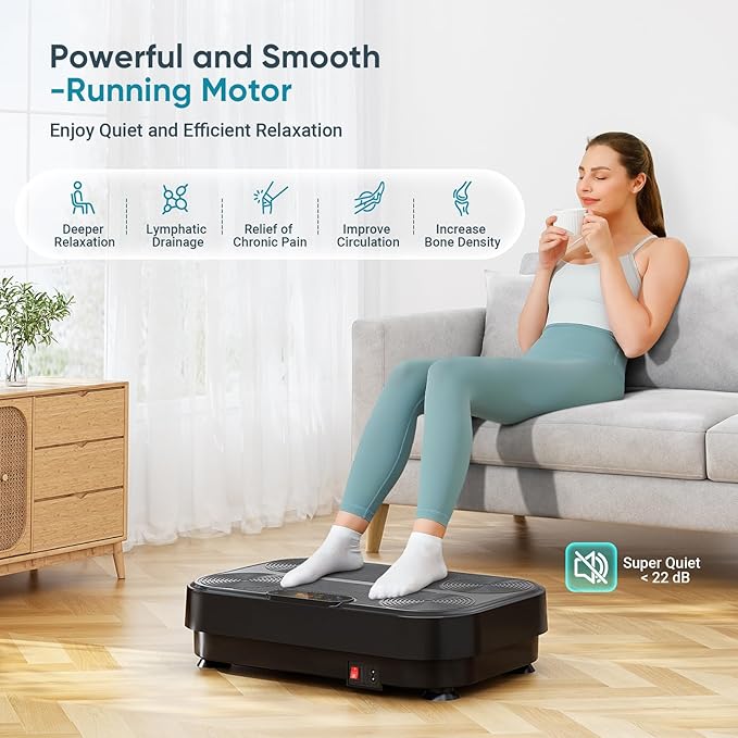 Dripex Vibration Plate Exercise Machine, Power Vibrating Plate for Lymphatic Drainage Weight Loss