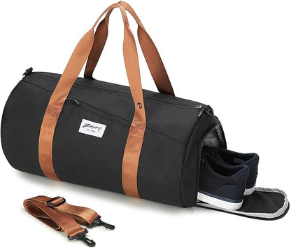 BE SMART Waterproof Mens Gym Bag with Shoe Compartment, Duffle Bags with Wet Pocket for Men
