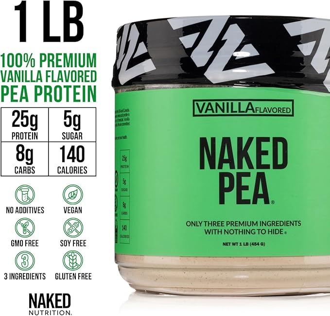 Vanilla Pea Protein Isolate from North American Farms, Only 3 Ingredients, Vanilla Vegan Protein