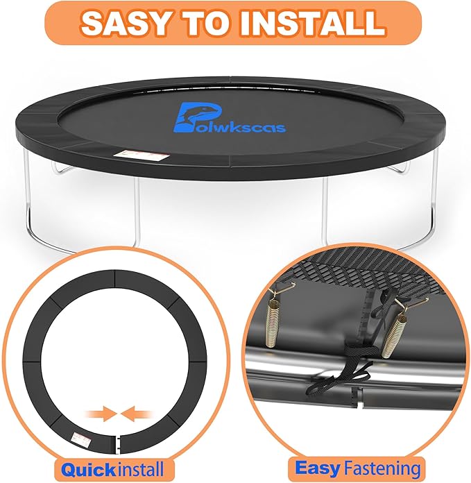 Trampoline Pad 10ft 12ft 14ft 15ft 16ft Trampoline Replacement Safety Pad, Waterproof and