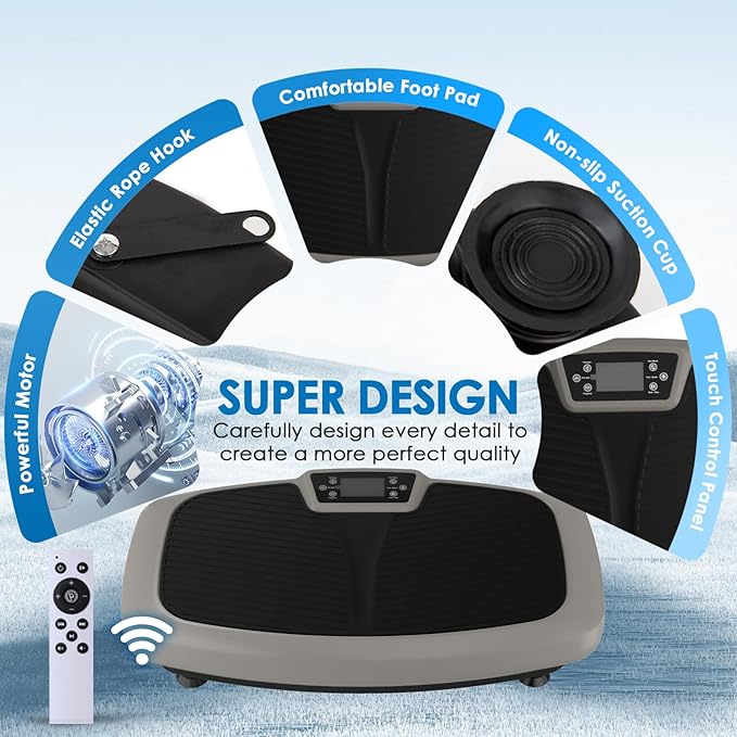 Vibration Plate Exercise Machine - Whole Body Workout Vibration Platform Lymphatic Drainage Machine