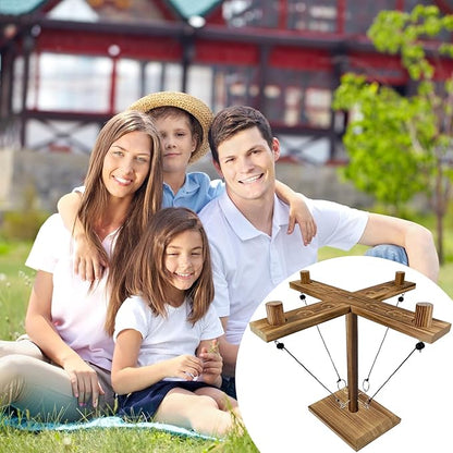 Hook Toss Game, Ring Toss Game, Handmade Wooden Ladder, Throwing Hook and Ring Battle Game for