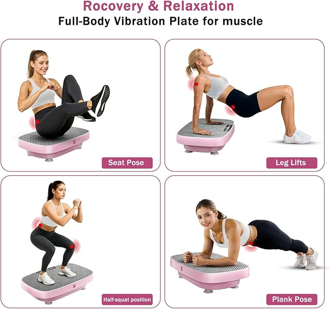 Vibration Plate Exercise Machine, Vibration Plate for Lymphatic Drainage & Body Toning, Whole Body