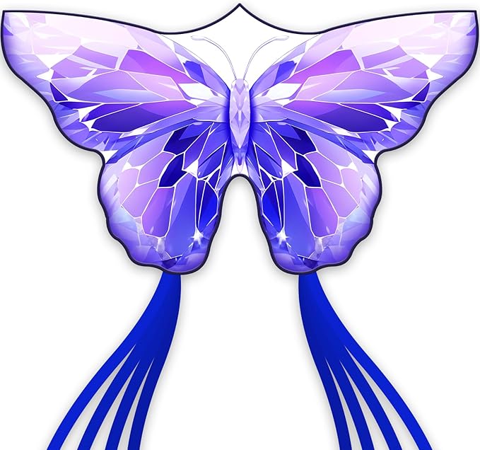 Golden Butterfly Design Kites ，Outdoor Work Colorful Kite Long Tails，Easy to Fly ，Outdoor Flying