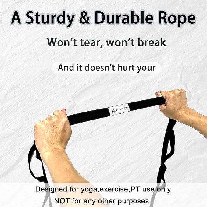 Stretching Strap Yoga Strap with Loops, Stretch Straps for Physical Therapy, Non-Elastic Exercise