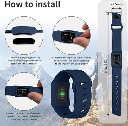 Silicone Sport Band Compatible with Whoop 4.0 Band for Men Women,Soft Comfort Durable Replacement