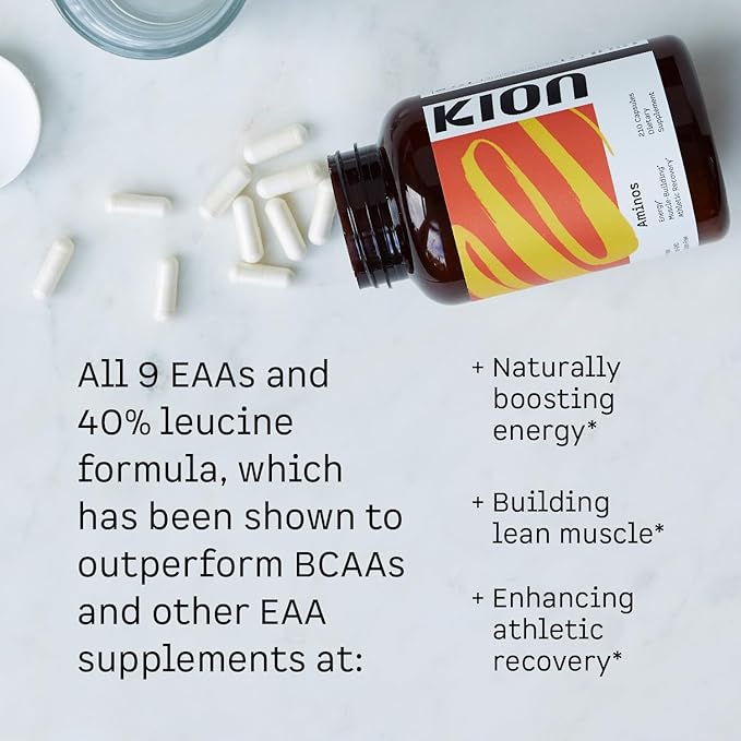 Kion Aminos Essential Amino Acids Capsules | The Building Blocks for Muscle Recovery, Reduced