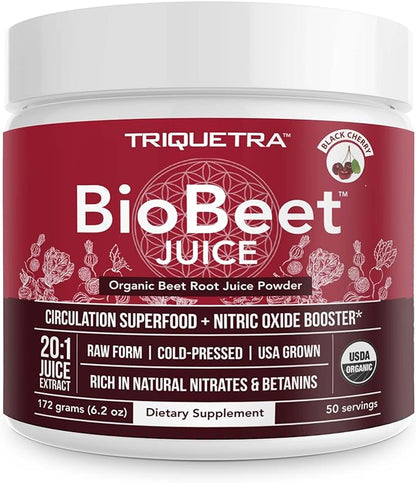 BioBeet® Beet Juice (Black Cherry Flavor) Max Strength 20x High Concentration than Beet Root Powder
