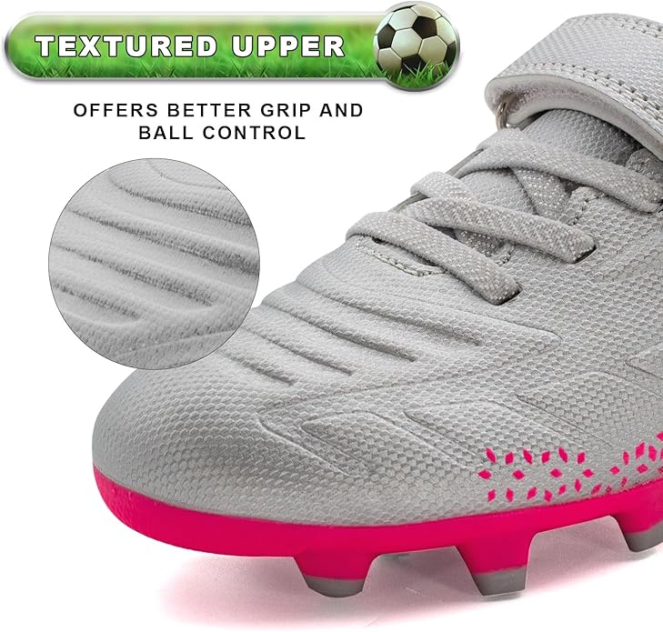 RUNIC Kids Soccer Cleats for Boys and Girls - Small and Big Kid Athletic Outdoor Football Shoes
