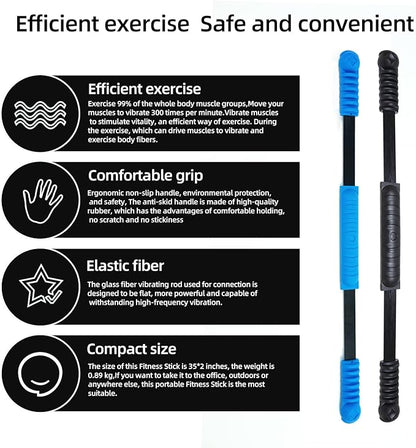 Elastic Fitness Stick Elastic Bar Body Exercise Bar Muscle Training for Exercise Tremor Stick