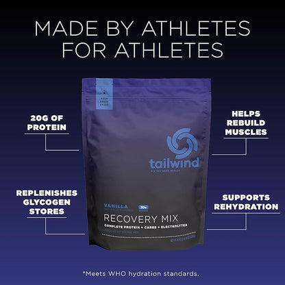 Tailwind Nutrition Recovery Mix, 20 Grams Complete Protein, Carbohydrates, and Electrolytes Powder