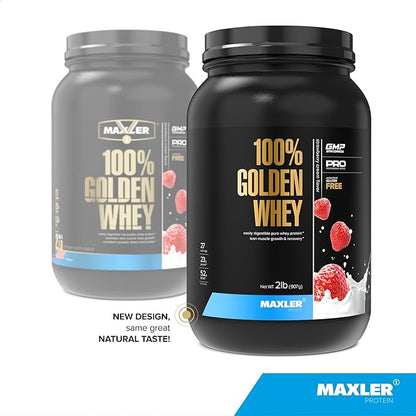 Maxler 100% Golden Whey Protein - 23g of Protein per Serving - Premium Whey Protein Powder for Pre