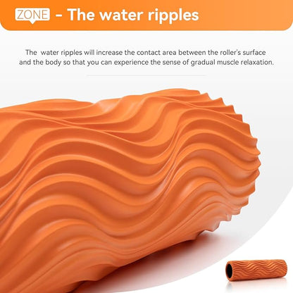 Foam Roller - Muscle Massage Roller for Back Pain & Stretching - Ergonomic Wide Wave Textured
