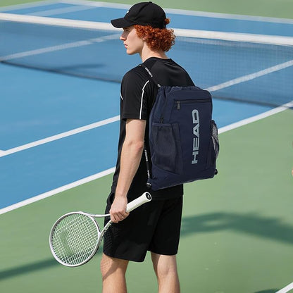 HEAD Waterproof Gym Sackpack for Sport with 2 Zipper Pockets, Large Drawstring Backpacks for Men