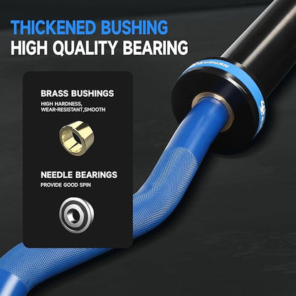 Olympic EZ Curl Barbell Bar, 400LBS Weight Capacity Olympic Curl Bar, 4ft Barbell Weight Bar with
