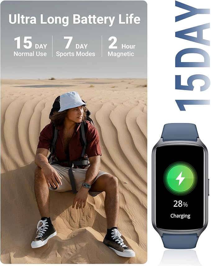 Health Fitness Tracker with 24/7 Heart Rate, Blood Oxygen, Blood Pressure, Sleep Tracker, 5ATM