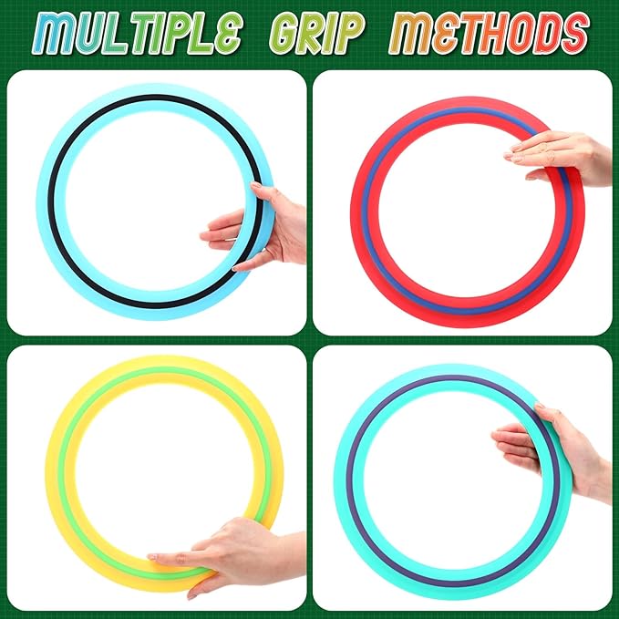 12 Pack Flying Ring 11 Inch Flying Disc Bulk for Backyard Beach Outdoor Soft Sport Discs for Beach