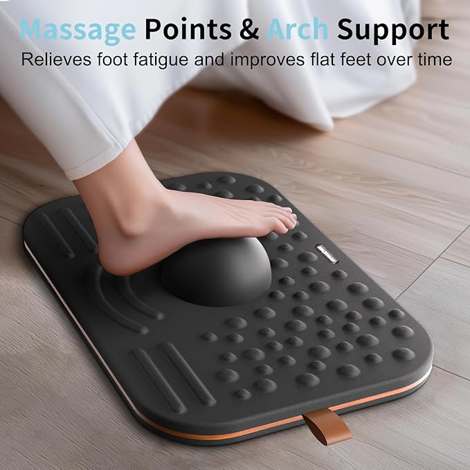 360-Degree Wobble Balance Board for Adults - 2-in-1 Dual-Sided Anti-Fatigue Mat & Stability Trainer