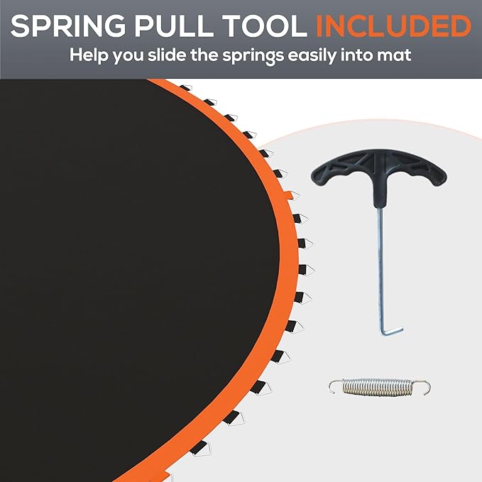 Soozier Trampoline Replacement Mat, Fits 12' Trampoline with 72 V Hooks, 5. 5" Springs, Trampoline