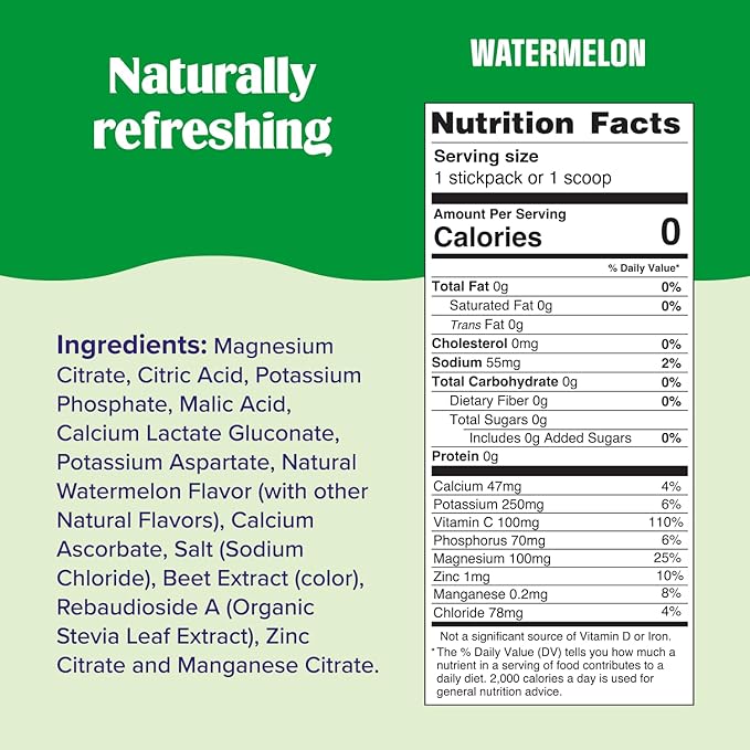 Ultima Replenisher Daily Electrolyte Powder Drink Mix – Sugar Free – Watermelon, 90 Servings