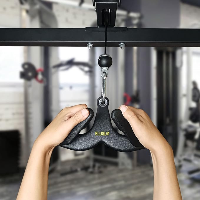 LAT Pull Down Bar for Cable Machine, LAT Pulldown Attachments T Bar V Bar Cable Attachment, Back