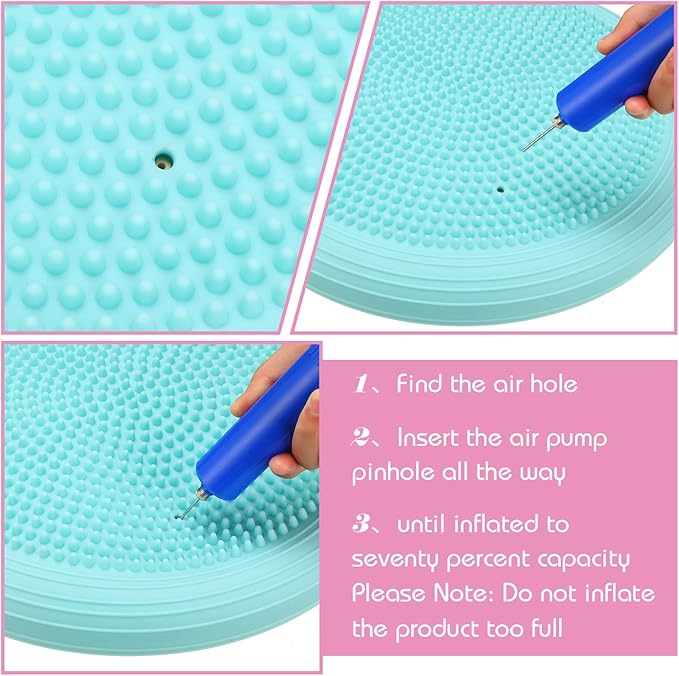 Libima 4 Pcs Wiggle Seat Inflated Wobble Cushion for Sensory Kid 13 Inches Balance Disc Flexible