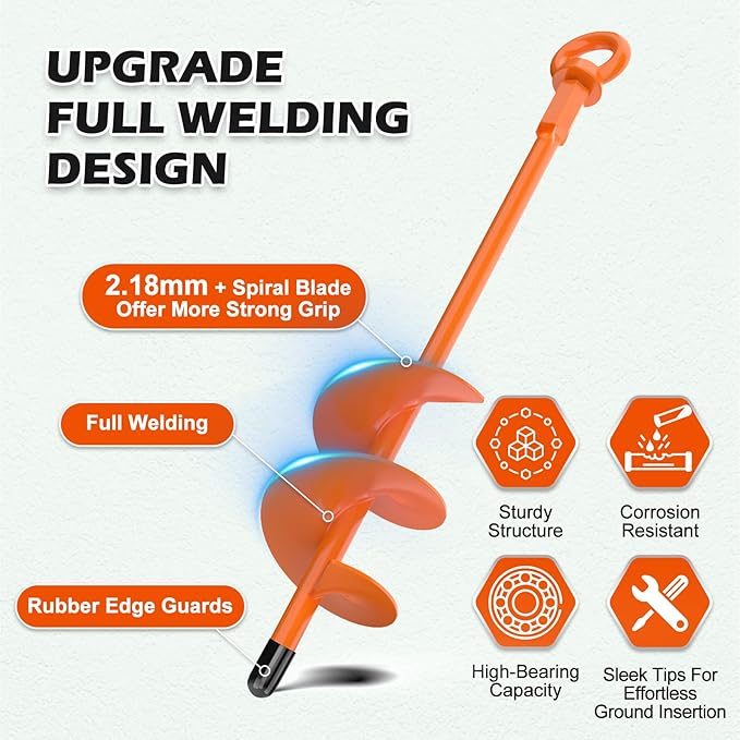 4 Pcs 18" Fully Welded Ground Anchors Shed Anchors Kit with 1/8" Galvanized Cable & Turnbuckles &